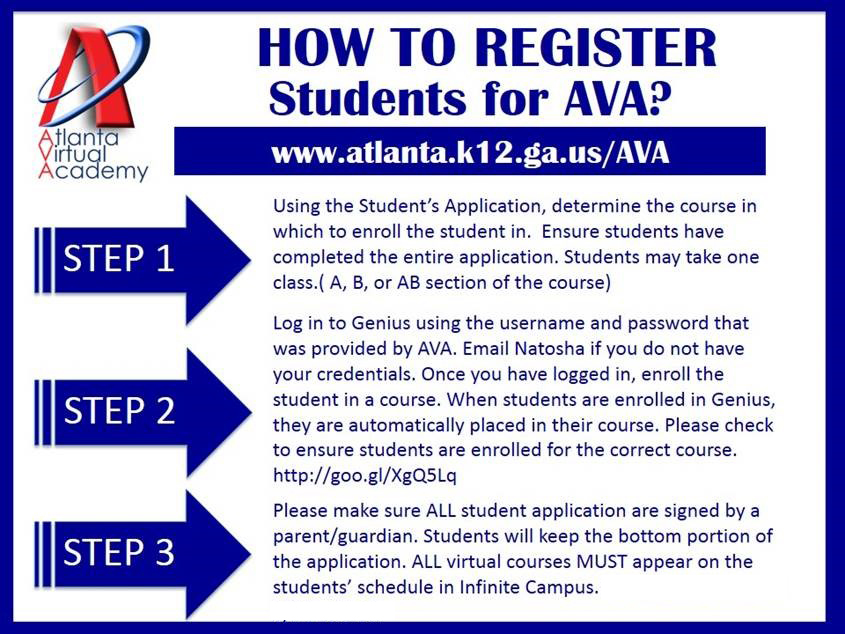 How to register students for AVA 